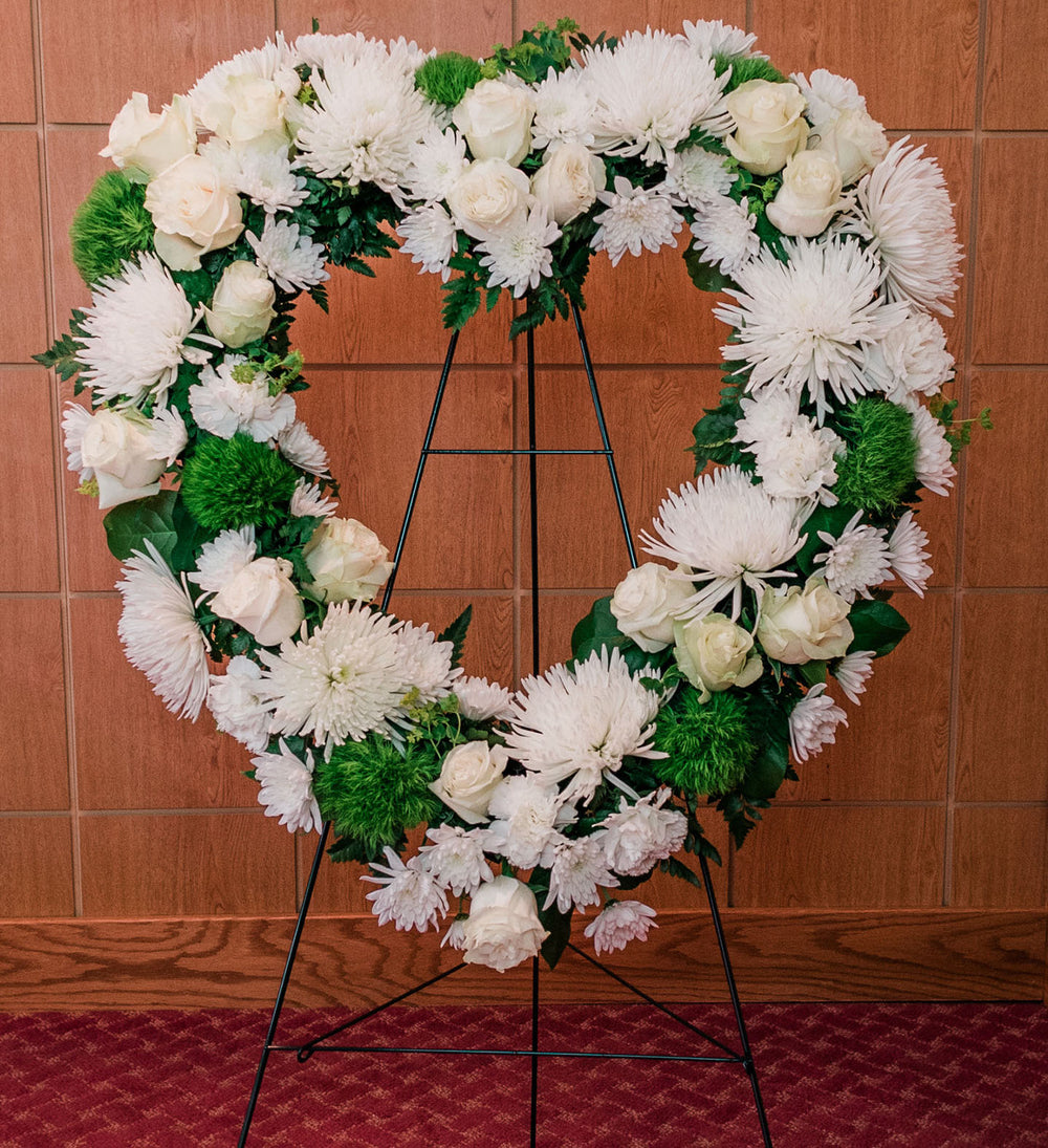 Love medley heart shape wreath 24 inch by Stanley Ito Florist